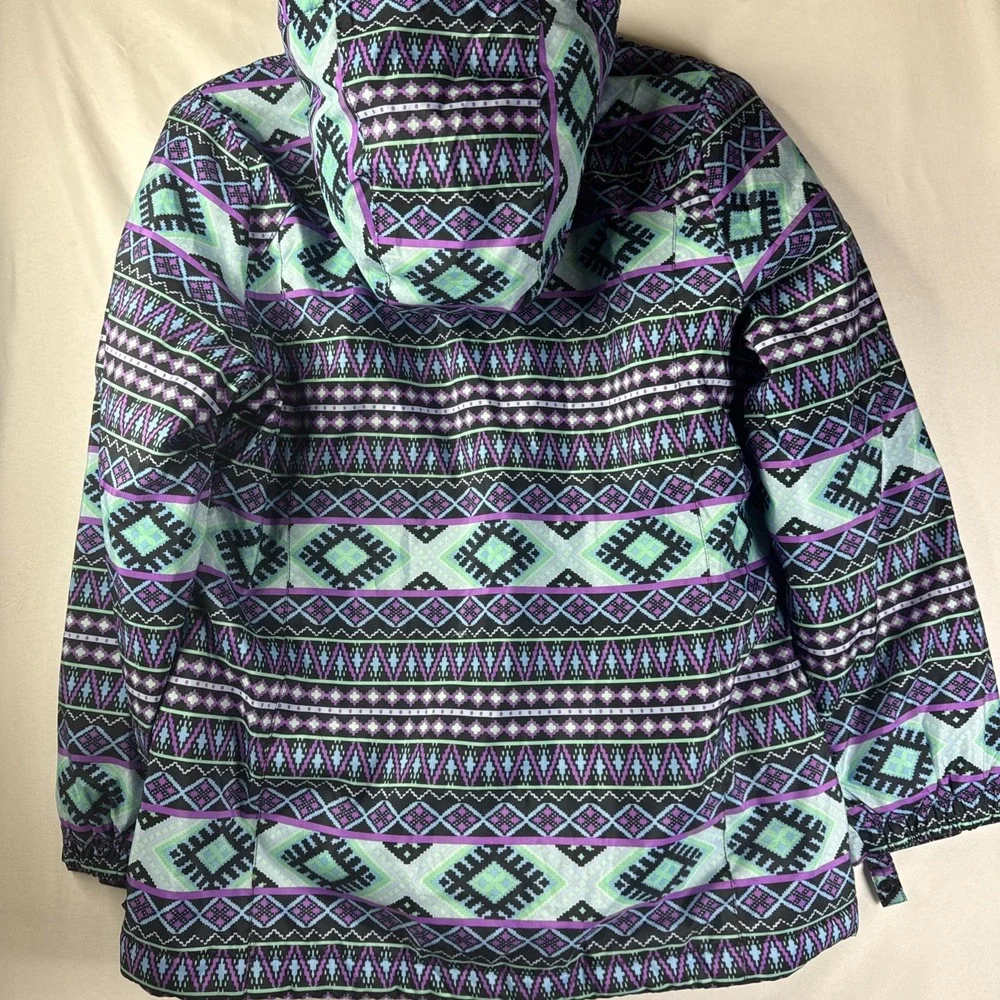 Girls The Children's Place‎ Hooded Puffer Jacket XXL 16 Aztec Geometric